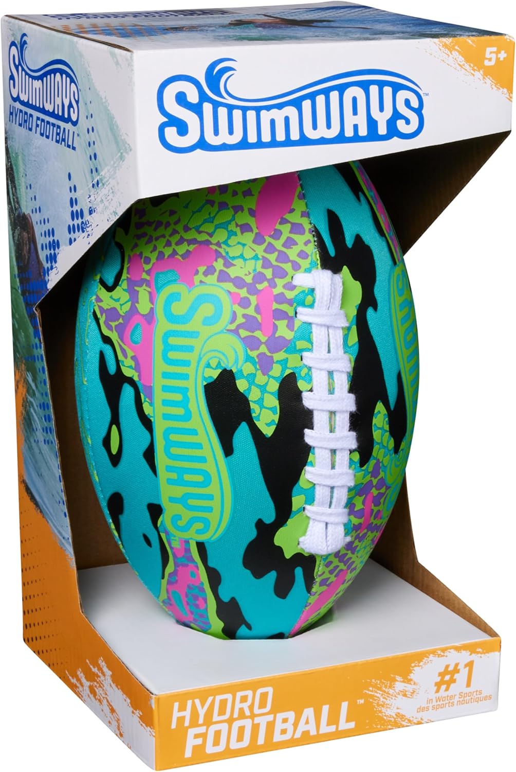 Swimways Hydro Waterproof Football, Outdoor Games for Adults and Kids, Swimming Pool Accessories and Pool Party Games,9.25 Inches