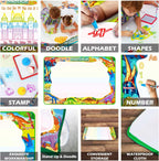 Jasonwell Aqua Water Doodle Mat 40 X 32 Inches Large Magic Drawing Doodling Mat Coloring Mat Educational Toys Christmas Birthday Gifts for Kids Toddler Boys Girls Age 2 3 4 5 6 7 8 Year Old