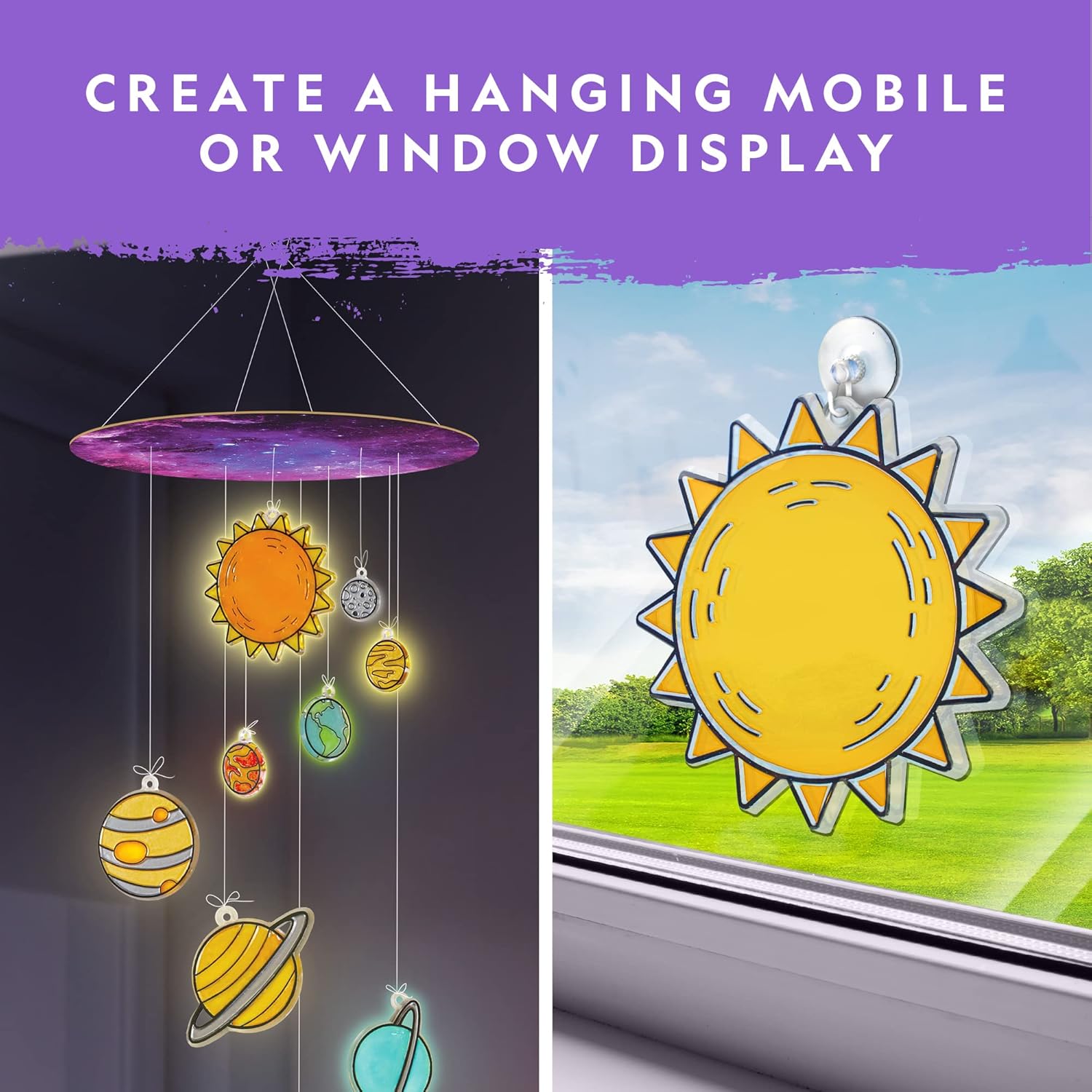 National Geographic Kids Stained Glass Kit - Kids Arts and Crafts Set, Window Sun Catchers, Kid Crafts Ages 4-8, Window Art Craft Kit, Suncatcher