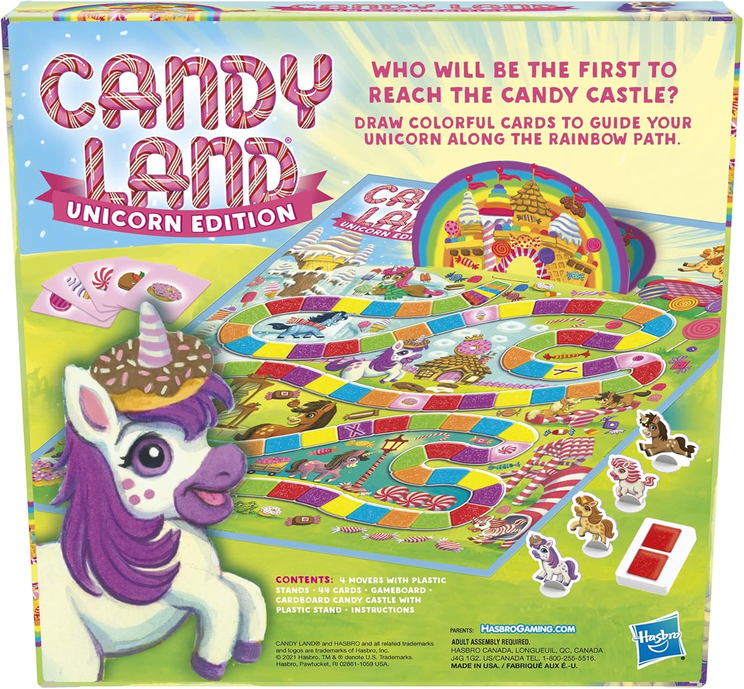 Candy Land Unicorn Edition Preschool Board Game | Back to School Gifts for Kids | Classroom Toys | Ages 3+