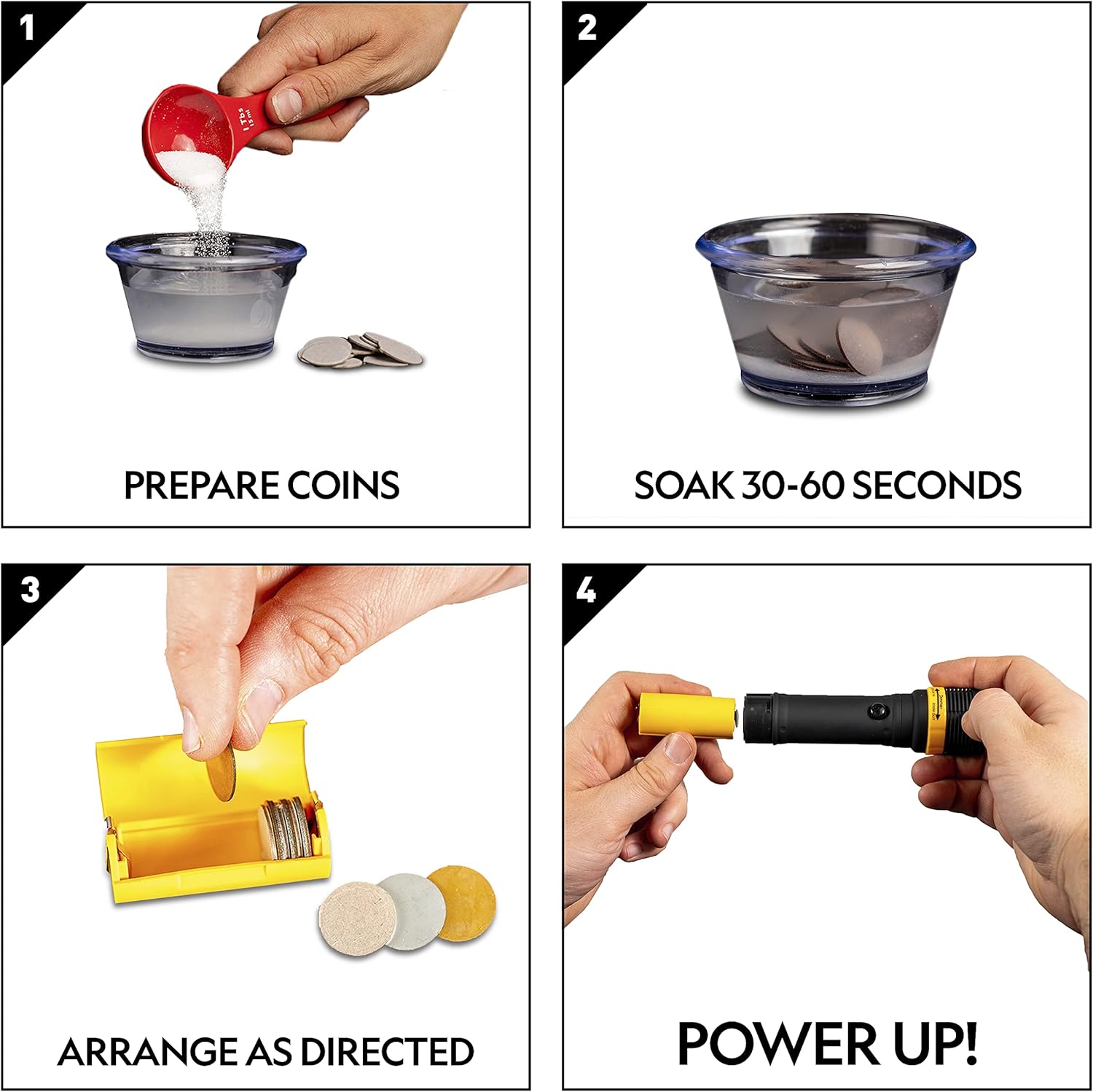 National Geographic Battery Making Kit - Potato Clock and Penny Powered Flashlight Science Kit, 2 Electricity STEM Projects for Kids, Electrical Circuit Toy for Boys and Girls