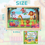 Wooden Educational Jigsaw Puzzles for Preschool Kids Ages 3-5, 4-Pack with 20 Pieces Wood Puzzles Set, Toddler Brain Teaser Toys, Gifts for Boys Girls Ages 3 4 5 6