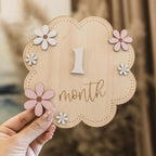 Baby Girl Monthly Milestone Signs, 1-12 Monthly Baby Milestone Girl, Newborn Photography Props Double-Sided, Nursery Decor for Girls