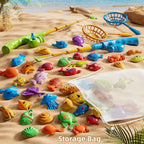 NIPLOOOW Pool Fishing Toys Games, Water Table Bathtub Toy with Inflatable Pool Pole Rod Net Plastic Floating Fish, Birthday Gifts for Kids Age 3 4 5 6 Year Old,Kids Outdoor Toys