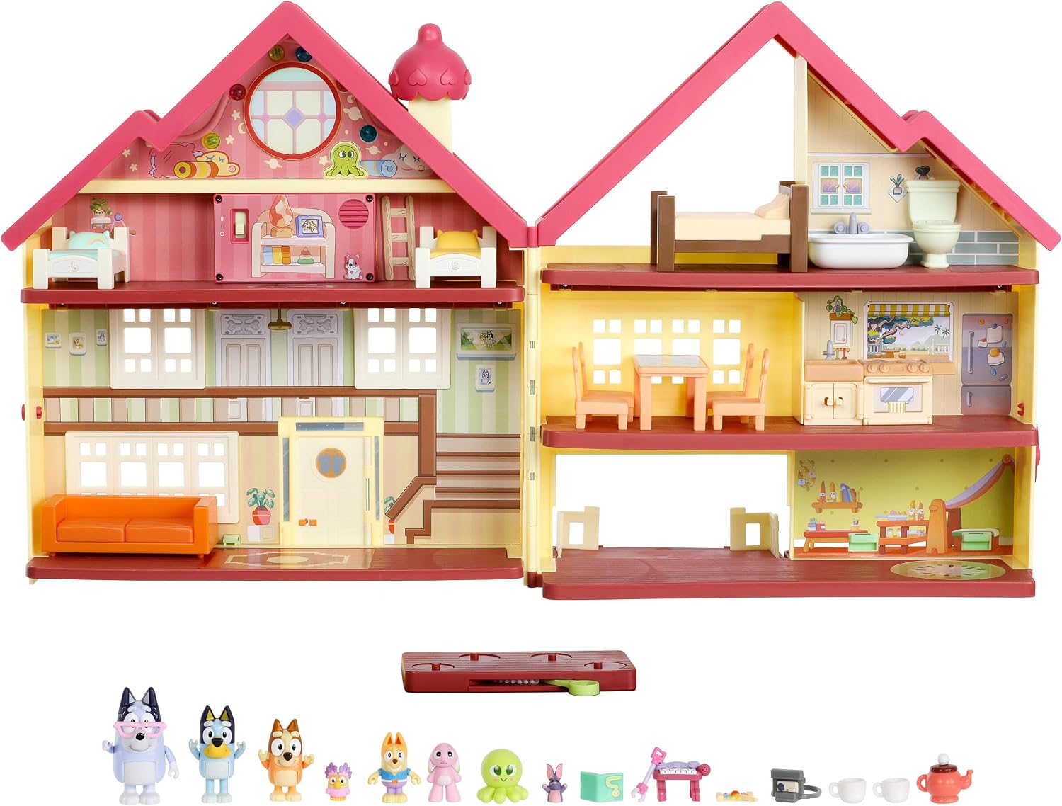 Bluey House Playset for Kids, XL Ultimate Interactive Lights and Sounds Playhouse Toys, Includes Dance Floor, Dollhouse, Toy Set Ages 3+