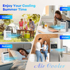 Portable Air Conditioners: Mini AC Fan Swamp Evaporative Cooler with 1000ML Water Tank USB Powered Personal Car Air Conditioner for Room Bedroom Office Camping Tent