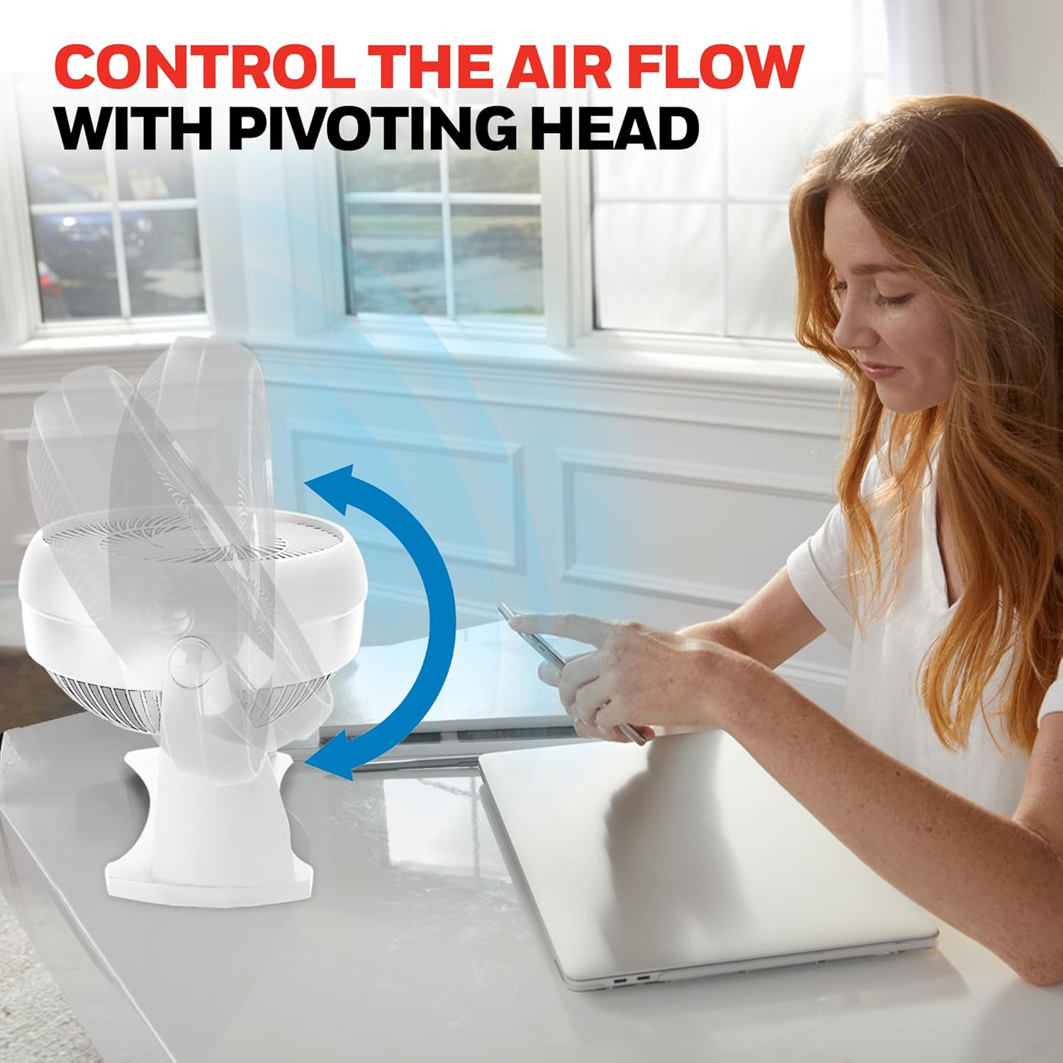 Honeywell TurboForce Air Circulator, Small Tabletop Fan, Quiet Personal Fan for Home or Office, 3 Speeds, 90 Degree Pivoting Head