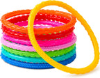 JOYIN Dive Circles Pool Toys, 8 Pcs Colorful Pool Rings for Kids, Underwater Training Swimming Diving Toy for Kids Gifts Summer Swim Water Fun Games