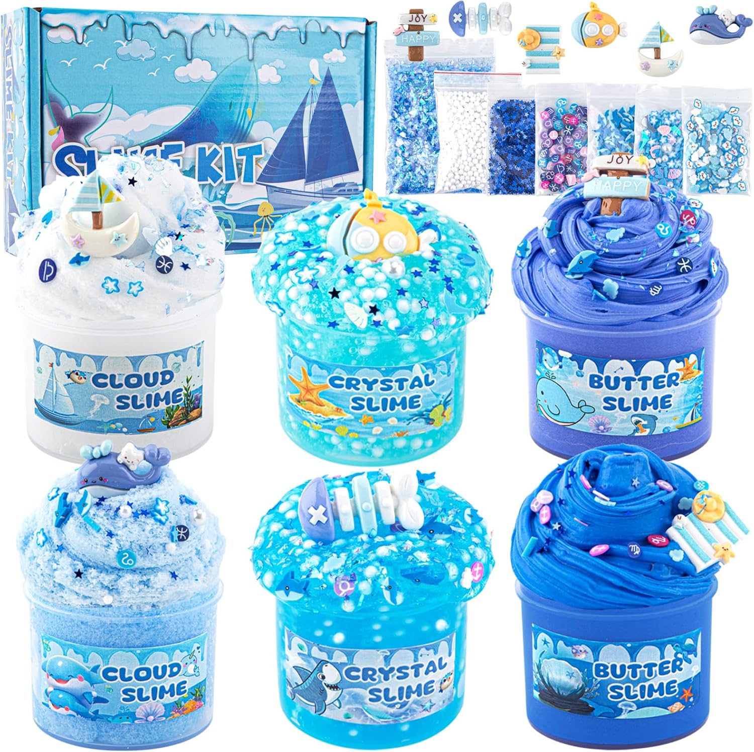 Cloud Slime kit for Girls Ages 8-12, Toys for Girls and Boys, for Kids Slime Set Party kit Goodie Bag Stuffers, 4 5 6 7 8 9 10 Year Old Girl Birthday Gift Cute Stuff
