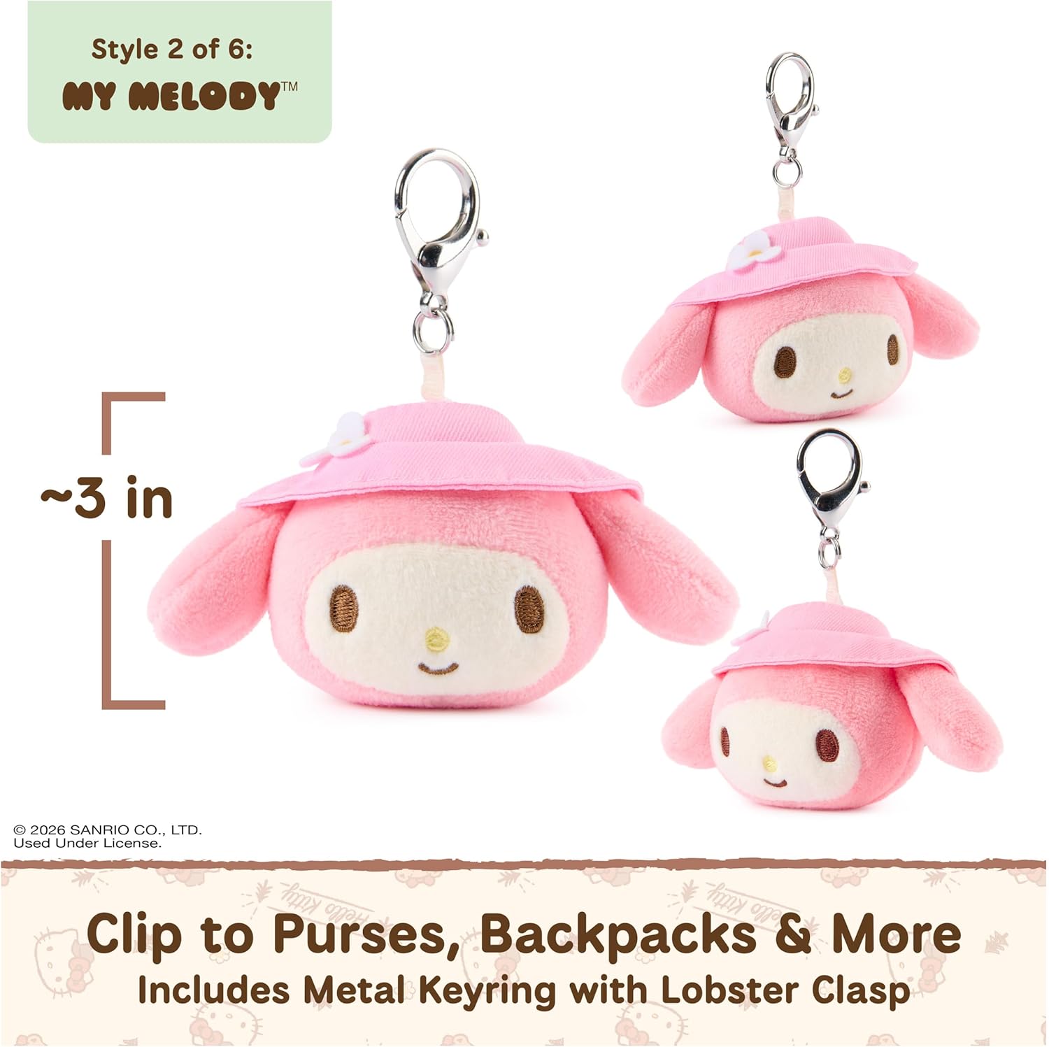 Hello Kitty & Friends 3-Inch Surprise Camping Plush (1 of 6 Styles) | Blind Bag Mystery Unboxing Inspires Outdoor Roleplay Adventures; Includes One Random 3.5-Inch Sanrio Stuffed Clip Toy Ages 1+