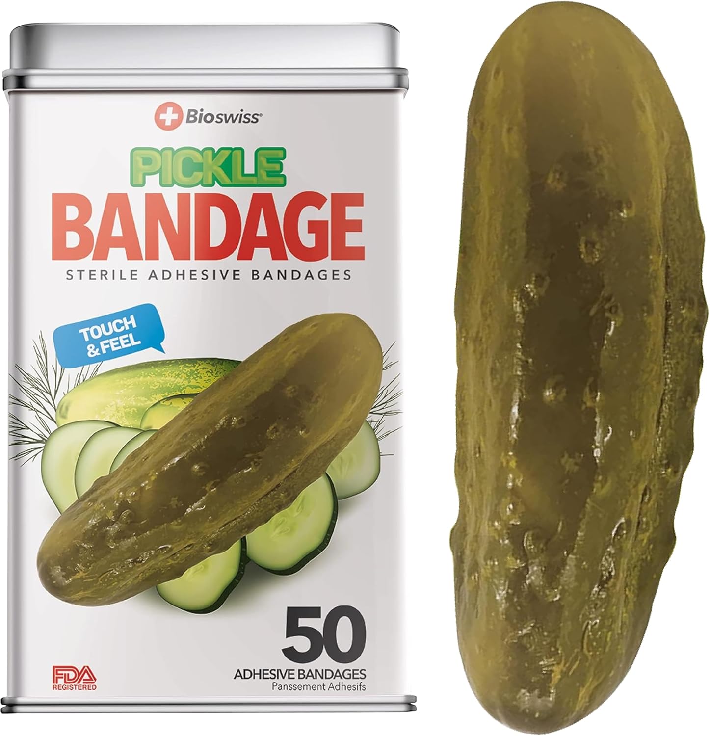 BioSwiss Bandages, Pickle Shaped Self Adhesive Bandage Set, Latex Free, Sterile Wound Care