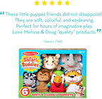 Melissa & Doug Safari Buddies Hand Puppets, Set of 6 (Elephant, Tiger, Parrot, Giraffe, Monkey, Zebra) Soft, Plush Puppet, Stuffed Animals, Pretend Play Toddler Toys for Girls & Boys 2+