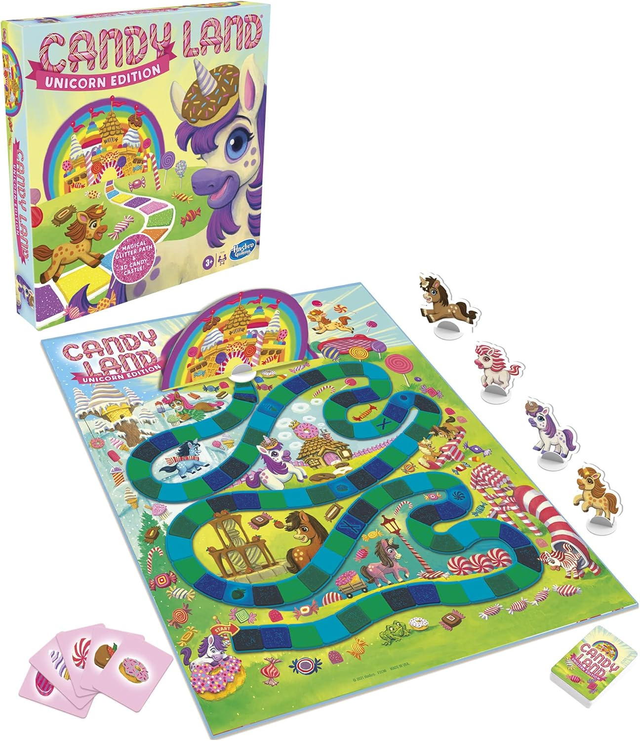 Candy Land Unicorn Edition Preschool Board Game | Back to School Gifts for Kids | Classroom Toys | Ages 3+