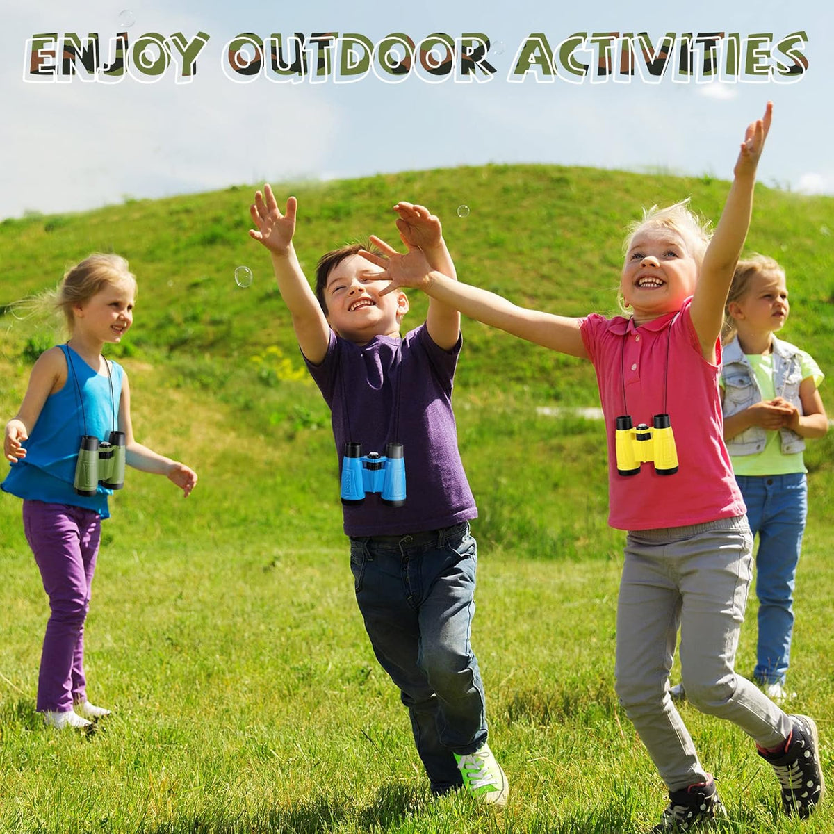 Kids Binoculars with Compass & Neck String – Outdoor Exploration Toy