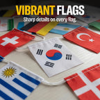 2026 World Cup Flag Bunting String, Double-Sided Polyester Rope 15m - Soccer tournament Bunting Banner for Party Decorations for Tournaments, Garden Streets & Pub Bar