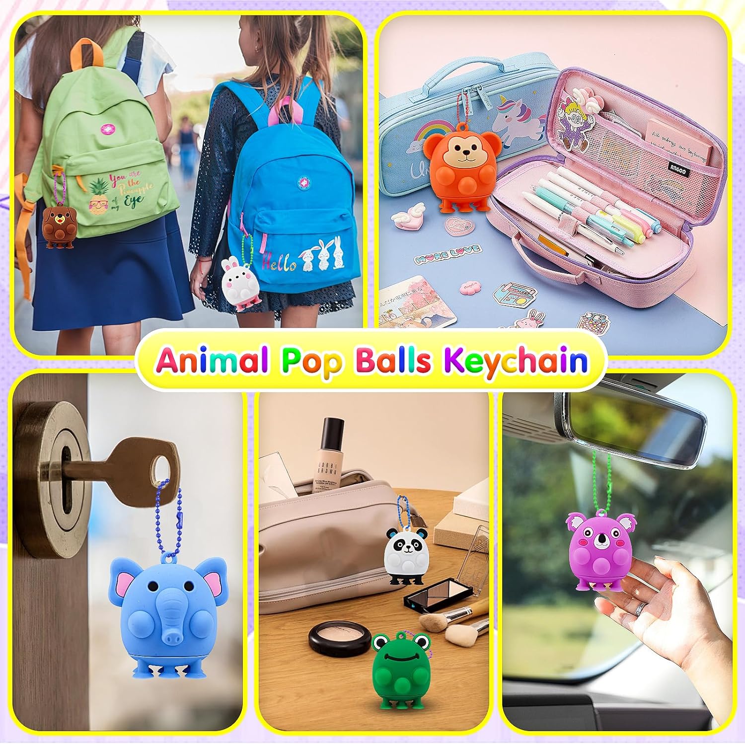 Animal Pop Suction Fidgets Toys, Toddler Travel Toys for Airplane Car Activities Essential, Party Favors for Kids, Goodie Bags Stuffers for Kids, Toddler Bath Toys, Birthday Gifts for Boy Girls