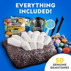 National Geographic Gigantic Gemstone Dig Kit – Excavate Real Gems from a Giant Dig Brick, Gem Mining Kit for Kids, STEM Rock Collection Activity, Includes Tools & Learning Guide