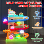 2-in-1 Ball Drop & Car Ramp Race Track Montessori Toy for Toddlers Ages 1-5 | Hammer Rolling Ball, Launch and Race Car-Cause and Effect Sensory STEM Learning Toys for 1-5 Year Old Boys & Girls