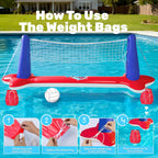 JOYIN Inflatable Pool Float Set Volleyball Net & Basketball Hoops, Balls Included for Kids and Adults Swimming Game Toy, Summer Floaties, Volleyball Court |Basketball