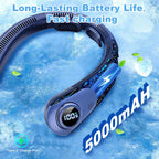 Portable Neck Fan that Blow Cold Air, LED Display, Rechargeable Hands-Free Wearable Cooling Personal Fan, 5 Speed, Neck Support, Bladeless Neck Air Conditioner, Gifts for Women/Men, Hot Flashes