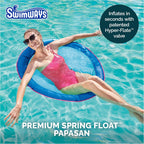 SwimWays Spring Float Premium Papasan Pool Lounger, Inflatable Pool Floats Adult with Fast Inflation for Ages 15 & Up