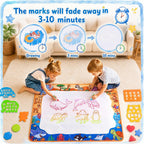 Water Doodle Mat, Kids Drawing Toys for 3 4 5 Year Old Boys Girls Gifts | Reusale Princess Color Mat, Mess-Free Coloring, Educational Doodle Toy, Toddlers Birthday Gifts for Age 3 4 5 6 7 8 Year Old
