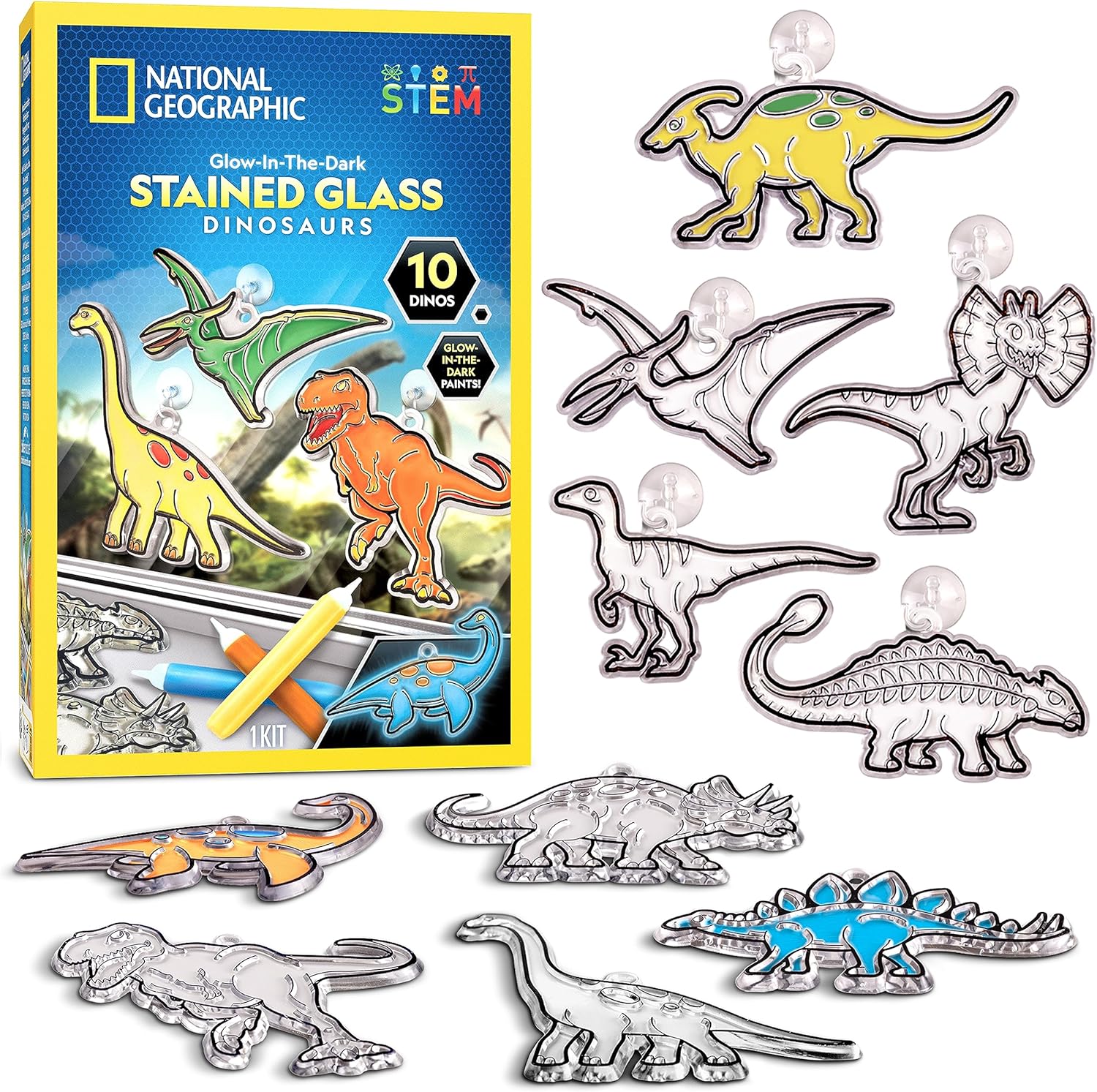 National Geographic Kids Stained Glass Kit - Kids Arts and Crafts Set, Window Sun Catchers, Kid Crafts Ages 4-8, Window Art Craft Kit, Suncatcher