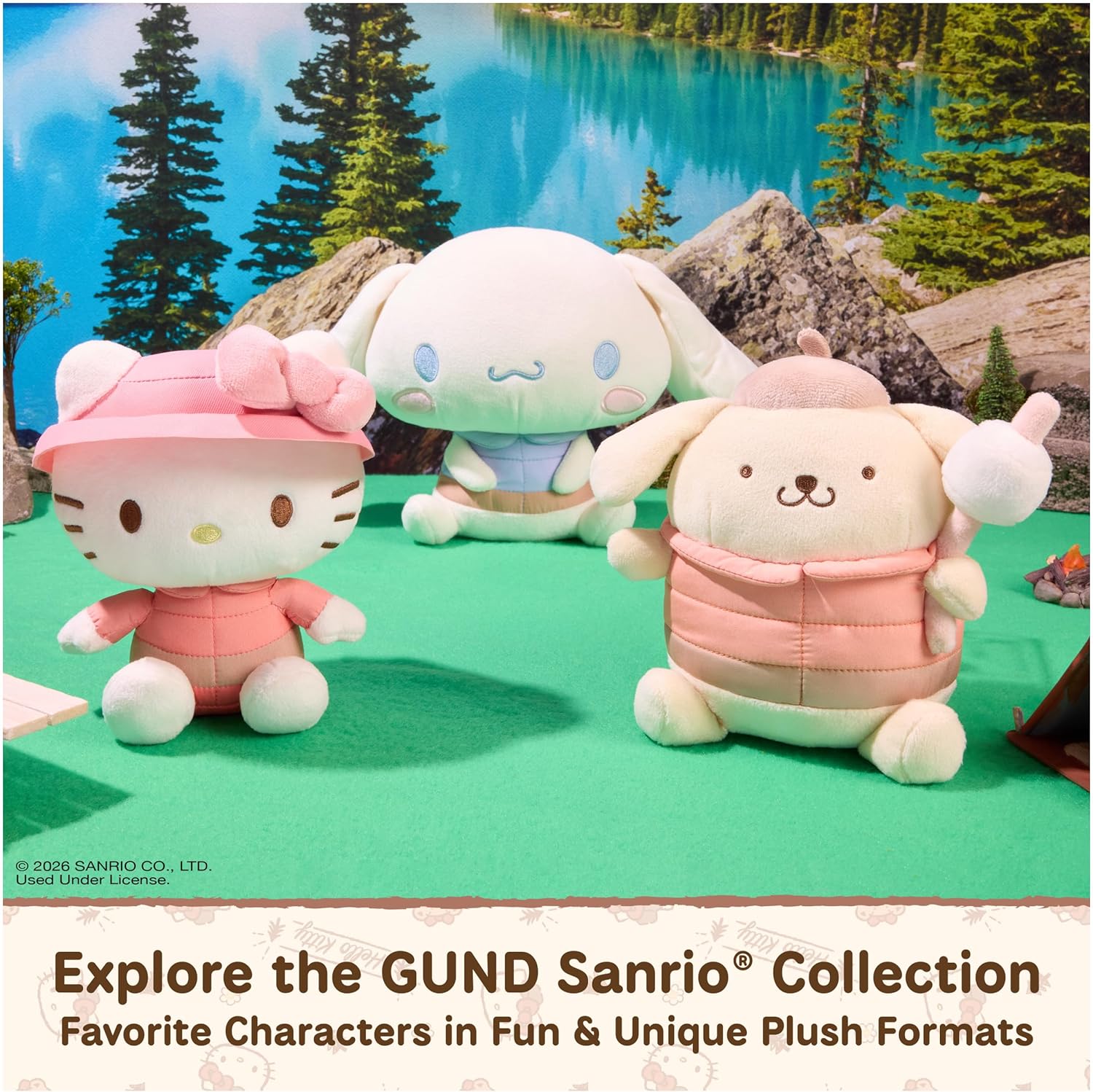 Hello Kitty & Friends 3-Inch Surprise Camping Plush (1 of 6 Styles) | Blind Bag Mystery Unboxing Inspires Outdoor Roleplay Adventures; Includes One Random 3.5-Inch Sanrio Stuffed Clip Toy Ages 1+