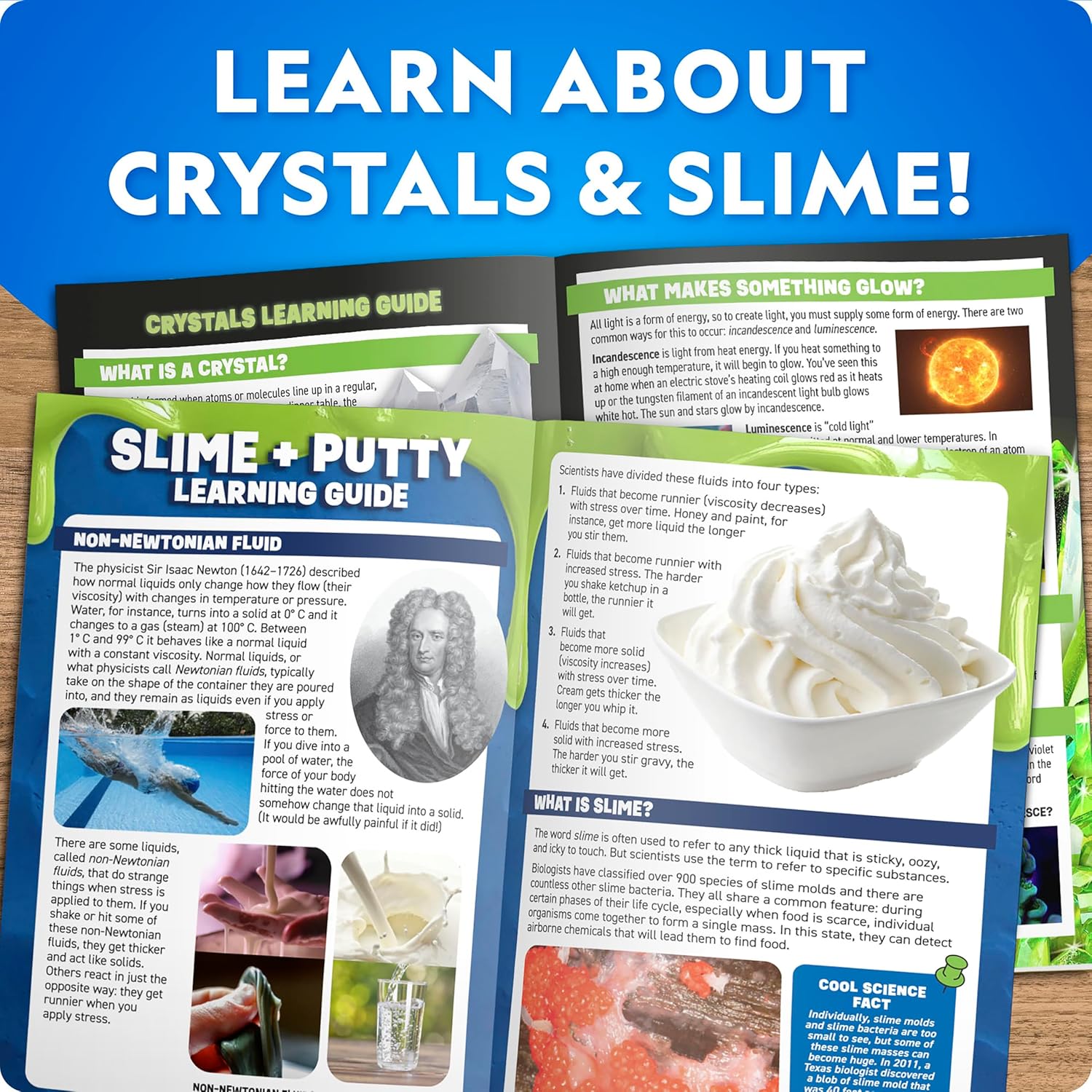 NATIONAL GEOGRAPHIC Mega Science Kit - Glow in The Dark Lab with Crystal Growing Kit, Slime Making, Glowing Putty, and More Science Experiments, Slime Kit for Boys and Girls