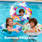 JOYIN 3 Pack Pool Floats, Pool Tube for Kids Swim Rings Inflatable Tubes, Floatie Ring Water Toys for Swimming, Summer Beach Party
