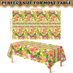 Summer Party Decorations - Summer Decorations for Home - 2 Pack Disposable Plastic Tablecloth | Floral Tablecloth for Mothers Day Wildflower Butterfly Birthday Garden Party Decorations
