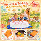 Water Doodle Mat, Kids Drawing Toys for 3 4 5 Year Old Boys Girls Gifts | Reusale Princess Color Mat, Mess-Free Coloring, Educational Doodle Toy, Toddlers Birthday Gifts for Age 3 4 5 6 7 8 Year Old
