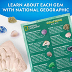 National Geographic Gigantic Gemstone Dig Kit – Excavate Real Gems from a Giant Dig Brick, Gem Mining Kit for Kids, STEM Rock Collection Activity, Includes Tools & Learning Guide