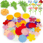 Fabric Flower Bouquets Toys, DIY Craft Kits Toys for Kids - Flowers Market Toy, Build Your Flower Bouquet, Arts & Crafts for 4+ Year Toddler Girl, Educational Activity Preschool B-Day Gifts