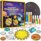 National Geographic Kids Stained Glass Kit - Kids Arts and Crafts Set, Window Sun Catchers, Kid Crafts Ages 4-8, Window Art Craft Kit, Suncatcher