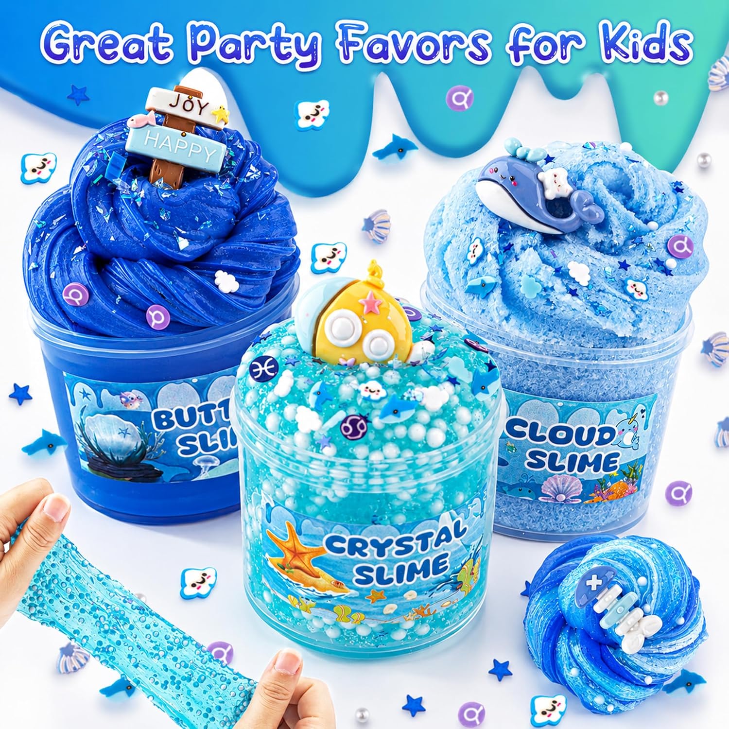 Cloud Slime kit for Girls Ages 8-12, Toys for Girls and Boys, for Kids Slime Set Party kit Goodie Bag Stuffers, 4 5 6 7 8 9 10 Year Old Girl Birthday Gift Cute Stuff