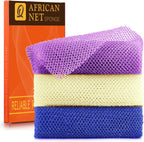 African Bath Sponge African Net Long Net Bath Sponge Exfoliating Shower Body Scrubber Back Scrubber Skin Smoother,Great for Daily Use