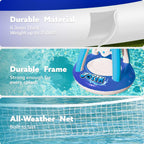 JOYIN Inflatable Pool Float Set Volleyball Net & Basketball Hoops, Balls Included for Kids and Adults Swimming Game Toy, Summer Floaties, Volleyball Court |Basketball