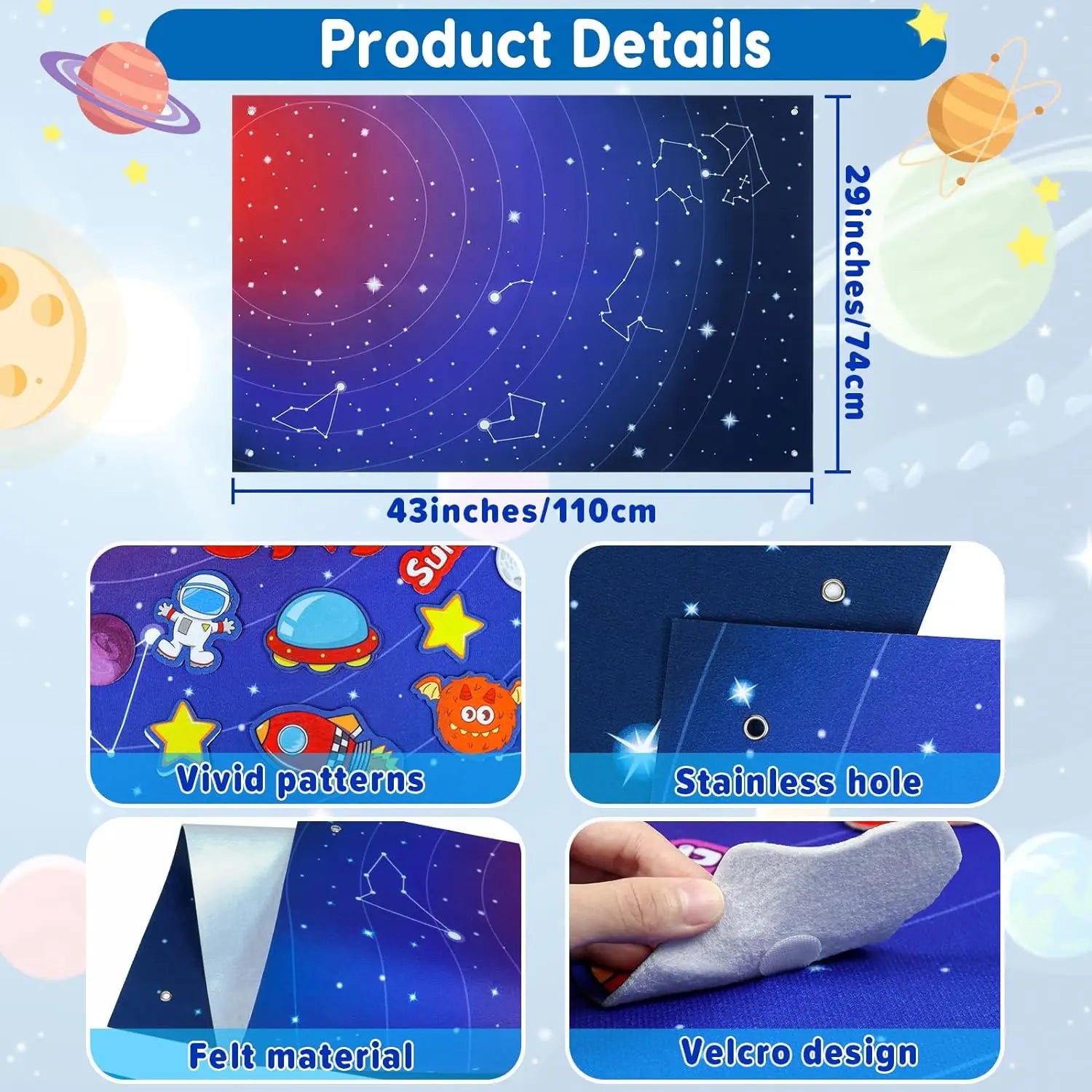 Montessori Outer Space Felt Board Story Set for Preschool Learning