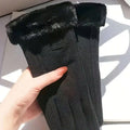 1pair Women's Thermal Lined Cycling Gloves, Winter Warmth Riding Gloves Halloween Accessories Winter Gloves