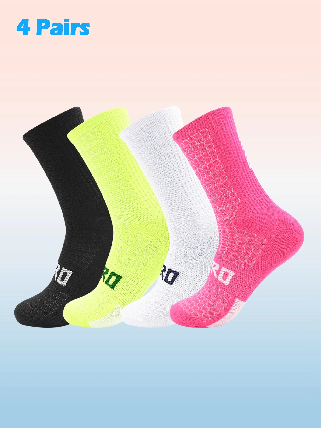 Cycling Socks Men 4 Pairs/set Biking Socks Women Sport Sweat Absorbing Breathable Football Soccer Compression Socks Wholesale