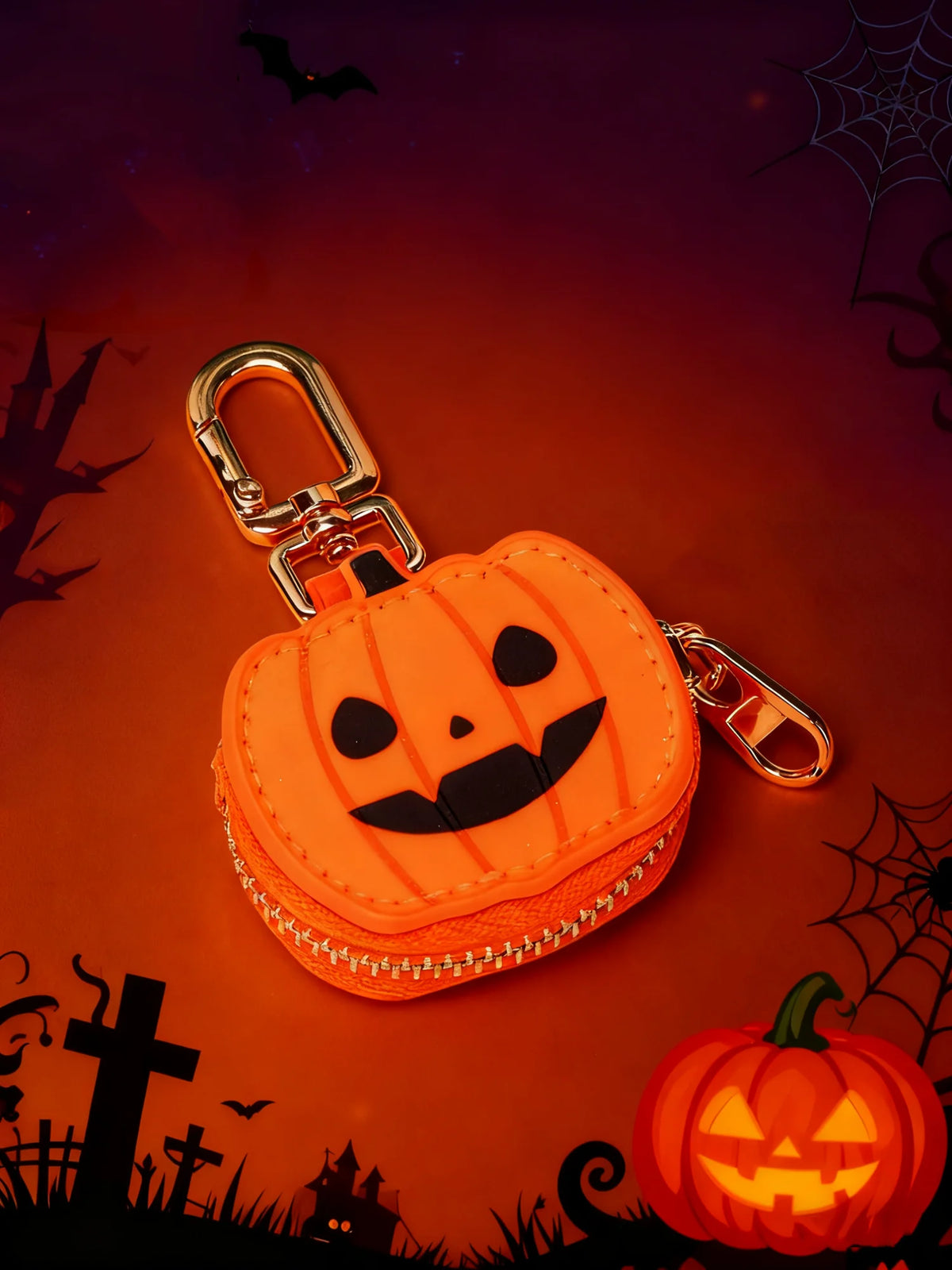Halloween Coin Purse Fashion Personality Little Pumpkin Pendant Keychain Cute Mini Bag Accessories Send Girls Halloween Gifts