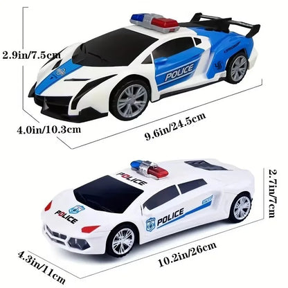 360° Rotating Police Car Toy – Sound, Light & Educational Vehicle Toy
