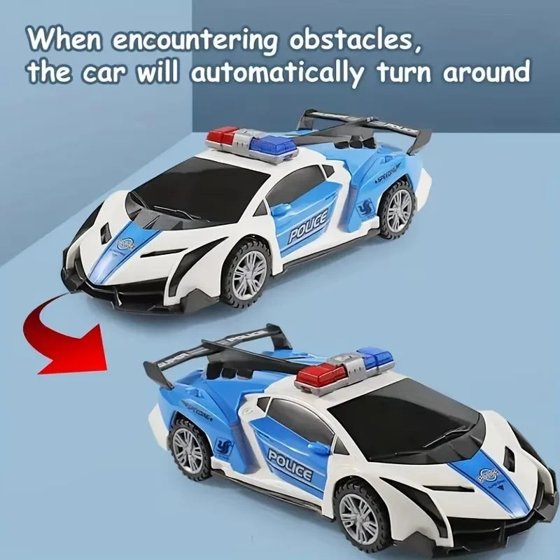 360° Rotating Police Car Toy – Sound, Light & Educational Vehicle Toy