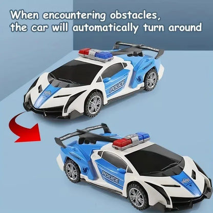 360° Rotating Police Car Toy – Sound, Light & Educational Vehicle Toy