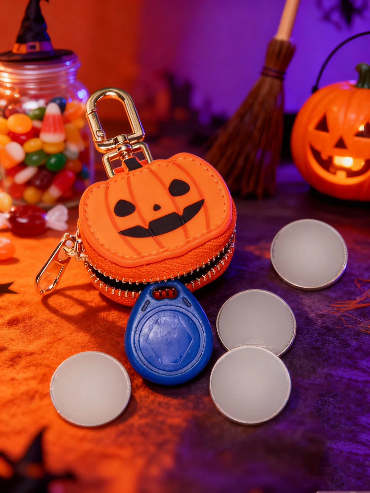 Halloween Coin Purse Fashion Personality Little Pumpkin Pendant Keychain Cute Mini Bag Accessories Send Girls Halloween Gifts