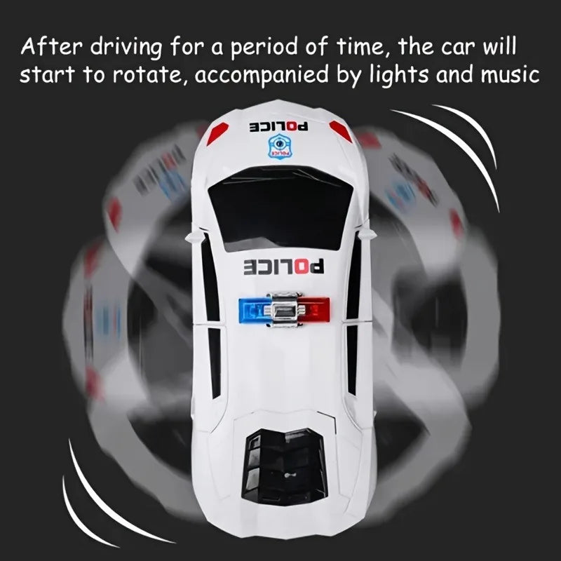 360° Rotating Police Car Toy – Sound, Light & Educational Vehicle Toy