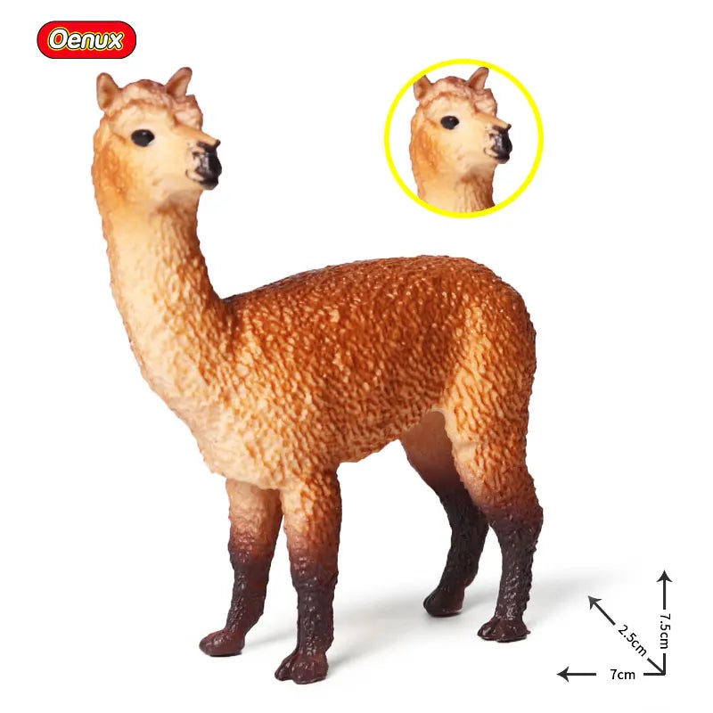 Oenux Simulation Wild Animals Toy Desert Camel Donkey Alpaca Antelope Elk Deer Model Action Figures PVC Decoration Kids Gift