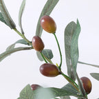 1PC Artificial Olive Green Leaves Tree Branches Christmas Fruit Fake Plants Photo Props Home Wedding Decortion Silk Flowers