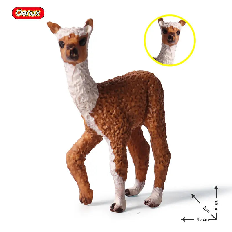 Oenux Simulation Wild Animals Toy Desert Camel Donkey Alpaca Antelope Elk Deer Model Action Figures PVC Decoration Kids Gift
